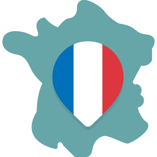 Carte de France indiquant des produits pédagogiques fabriqués localement.